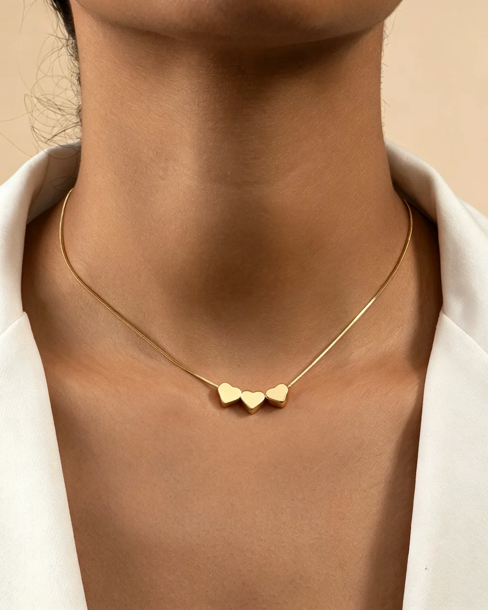 Heart Shape Alloy Plating 14k Gold Plated Necklace