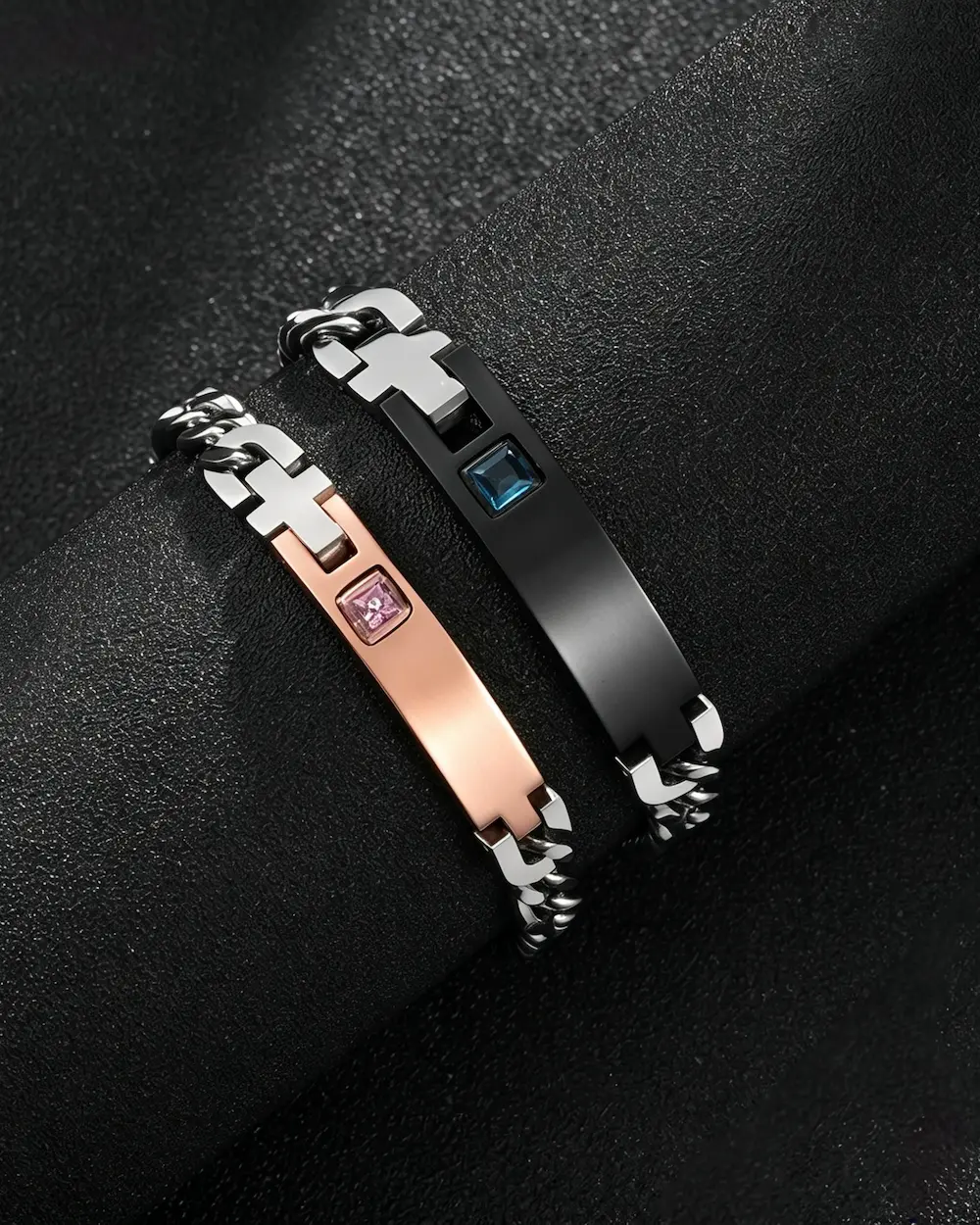titanium steel couple bracelets