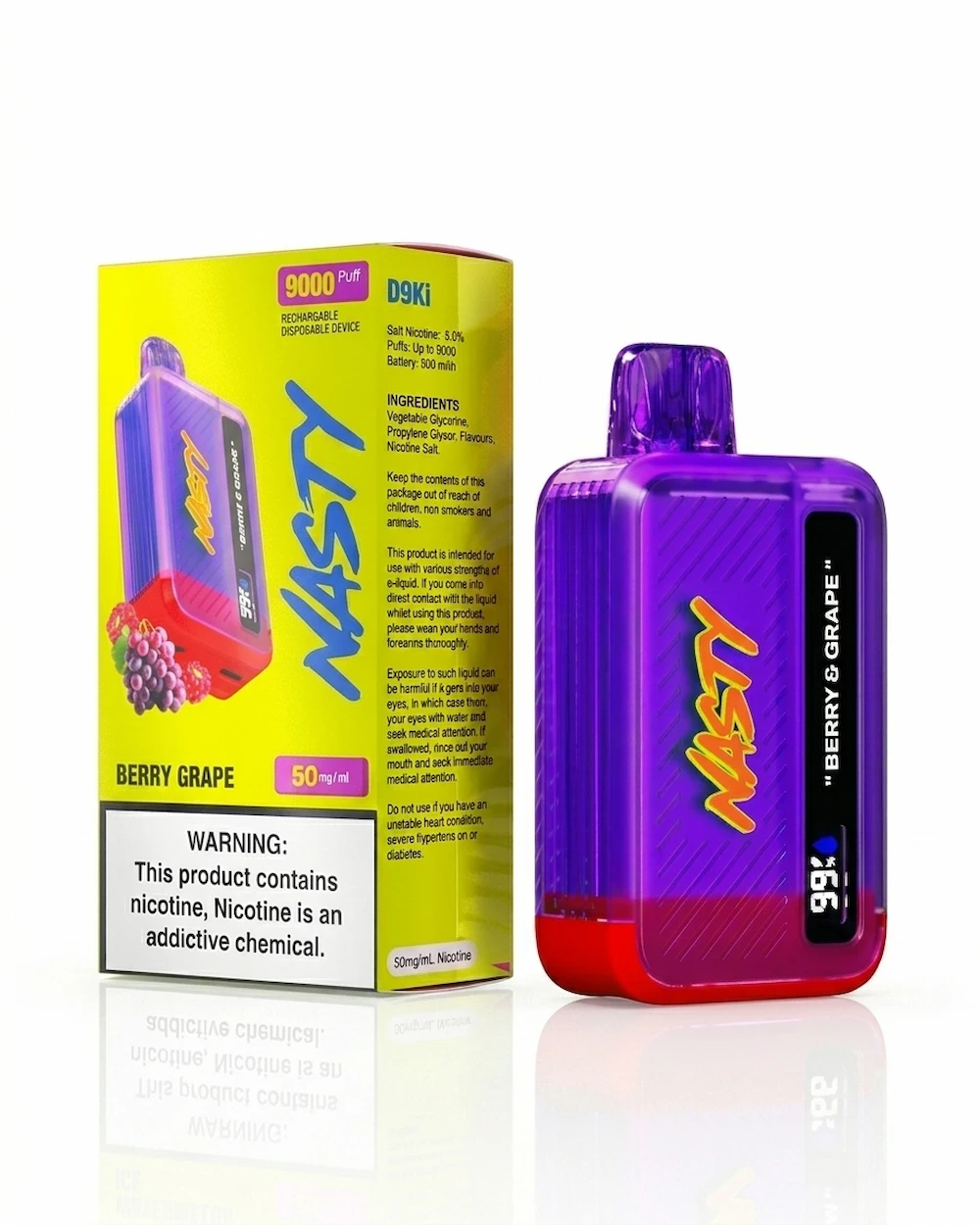 Nasty Bar Berry Grape 9000 Puffs Disposable Vape