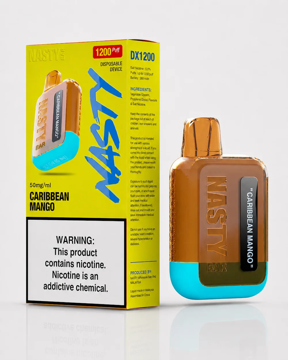Nasty Bar Caribbean Mango 1200 Puffs Disposable Vape