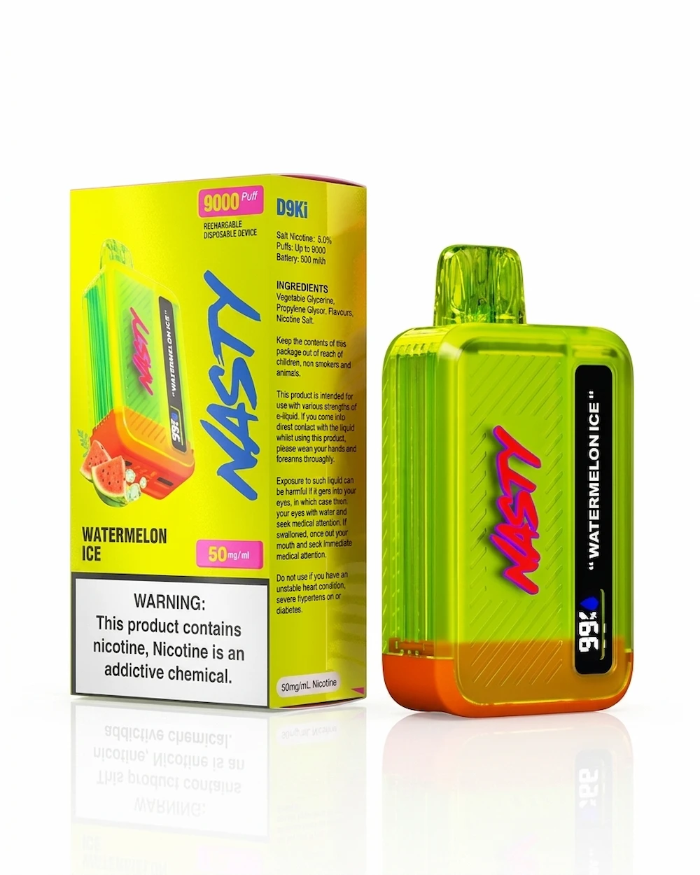 Nasty Bar Watermelon Ice 9000 Puffs Disposable Vape